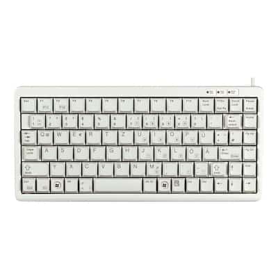 Cherry G84-4100 Compact Kabelgebundene Tastatur US Layout mit € USB hellgrau