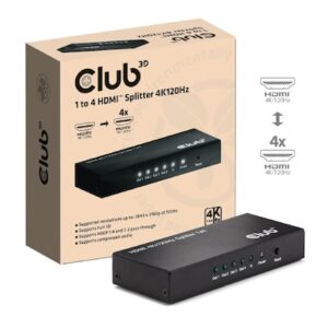 Club 3D HDMI 4 auf 1 Umschalter 4K120Hz Umschalter schwarz