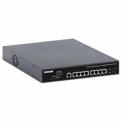 Intellinet 10-Port L2+ Fully Managed PoE++ Switch mit 8 Gigabit Ethernet-Ports und 2 SFP-Uplinks