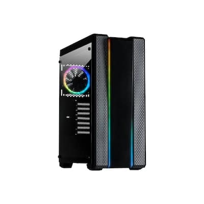 Inter-Tech X-3901 Impulse ATX Gaming Tower mit RGB Schwarz Seitenfenster