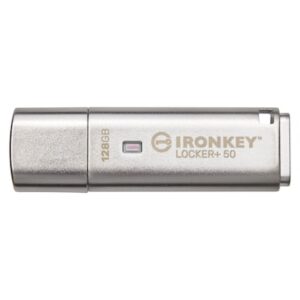 Kingston 128 GB IronKey Locker+ 50 Verschlüsselter USB-Stick Metall USB 3.2 Gen1