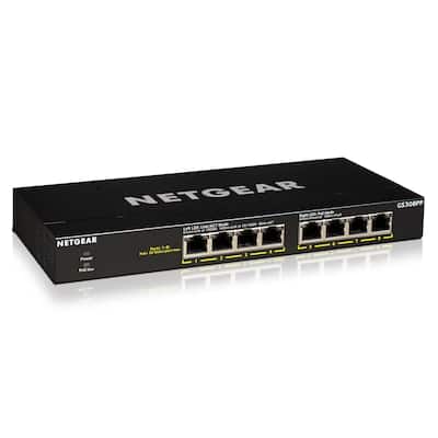 NETGEAR 8-Port Gigabit Ethernet Unmanaged Essentials PoE+ Switch (GS308PP): mit 8 x PoE+ bei 83 W