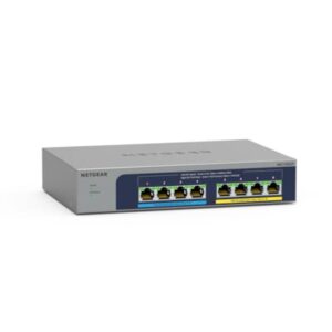 NETGEAR 8-Port Ultra60 PoE Multi-Gigabit Ethernet Unmanaged Network Switch (MS108UP): mit 4 PoE++ und 4 PoE+bei 230 W