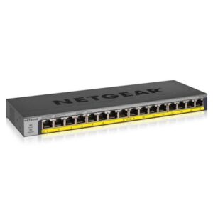 NETGEAR GS116LP PoE Switch 16 Port Gigabit Ethernet LAN Switch mit 16x PoE+ 76W (Plug-and-Play Netzwerk Switch PoE 16 Ports