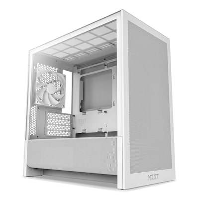 NZXT H3 Flow (2025) All White Midi Tower mATX Gaming Gehäuse weiß mit Glasfenster