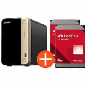 QNAP TS-264-8G NAS System 2-Bay 8TB inkl. 2x 4TB WD Red Plus WD40EFZZ
