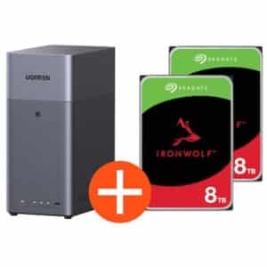 UGREEN NASync DH2300 NAS System 2-Bay 16TB inkl. 2x Seagate IronWolf ST8000VN004 8TB