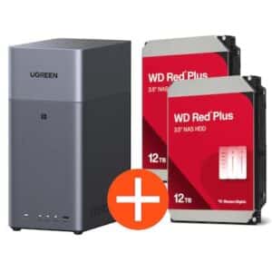 UGREEN NASync DH2300 NAS System 2-Bay 24TB inkl. 2x WD WD120EFGX NAS HDD - 12 TB