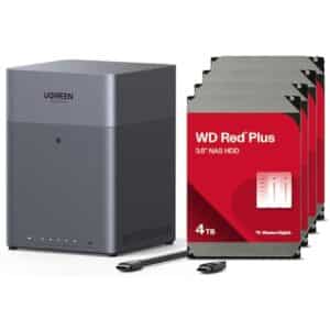 UGREEN NASync DH4300 Plus NAS System 4-Bay 16TB inkl. 4x WD WD40EFZZ NAS HDD - 4 TB