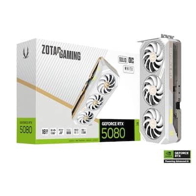 ZOTAC GAMING GeForce RTX 5080 SOLID OC White 16GB GDDR7 Grafikkarte 3x DP
